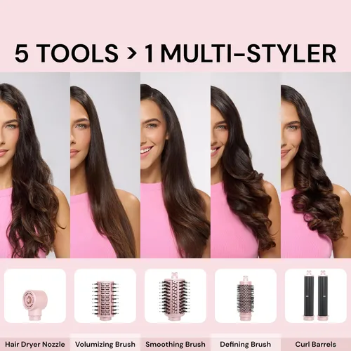 Miniatura 4 de L'ANGE HAIR TurboStyle - Sistema de peinado y secado de aire todo en uno Accesorios 5 en 1 con rizadores de envoltura automática y cepillo Negro
