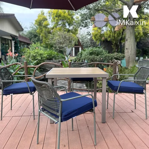 Miniatura 8 de Cojines para sillas de exterior de 19 x 19 pulgadas, impermeables, para muebles de patio, jardín, sofá con cremallera y correas ajustables, juego