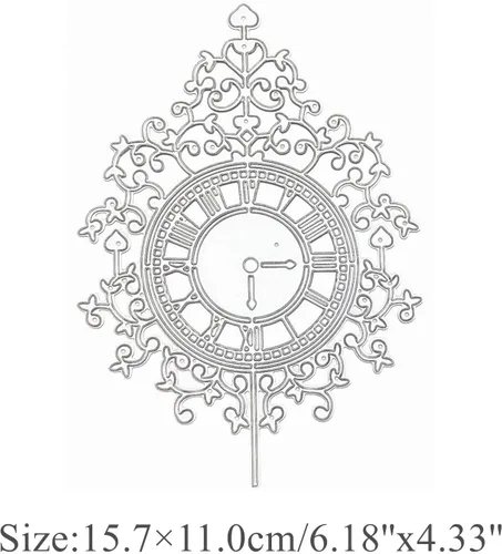 Miniatura 2 de Relojes de encaje grandes con marco de metal troquelado, relojes de flores de encaje, plantillas de marco, tarjetas de manualidades, troqueles