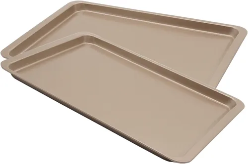 Miniatura 8 de Bandeja para hornear pequeña antiadherente de 9.45 x 7.09 pulgadas (interior 7.5 x 6), bandeja mini para galletas de 8 pulgadas, molde para horno
