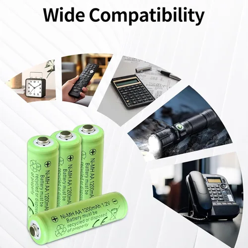 Miniatura 3 de Paquete de 8 baterías recargables AA, baterías recargables Ni-MH de 1.2 V 1200 mAh para luces solares, recarga hasta 1000 veces