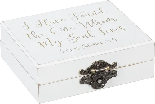 Caja para anillos de Cypress Home, para él y para ella, 5 pulgadas de ancho x 6 pulgadas de profundidad x 2 pulgadas de altura