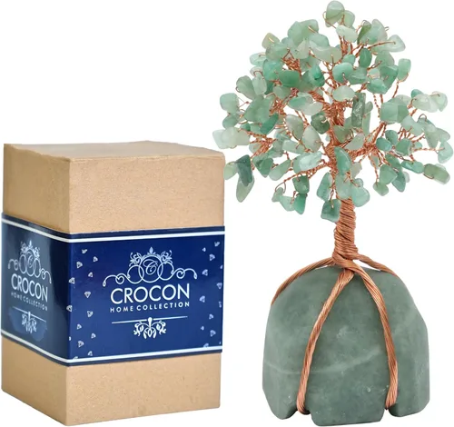 Miniatura 26 de Crocon Árbol de la vida de cristal de cuarzo transparente, chakra para energía positiva, decoración de Feng Shui, árbol bonsái de dinero con piedras