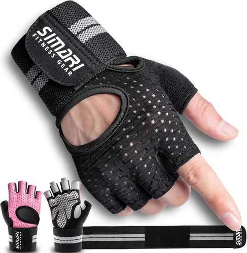 SIMARI Guantes de entrenamiento transpirables para hombres y mujeres, guantes acolchados para levantamiento de pesas con soporte para muñecas,