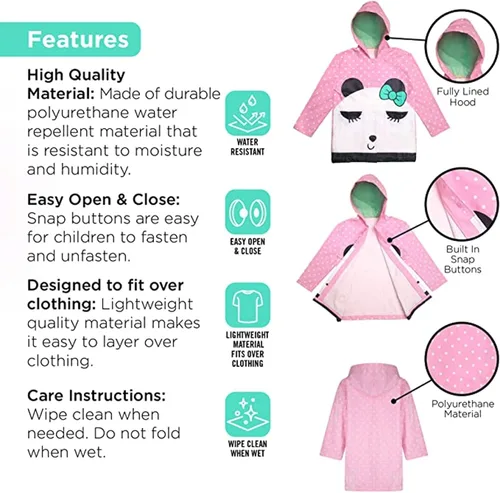 Miniatura 4 de Kids Umbrella for Girls and Boys & Rain Coats Set -Toddler Umbrellas Kids Raincoat Boys Girls Jacket (3-9 Years)