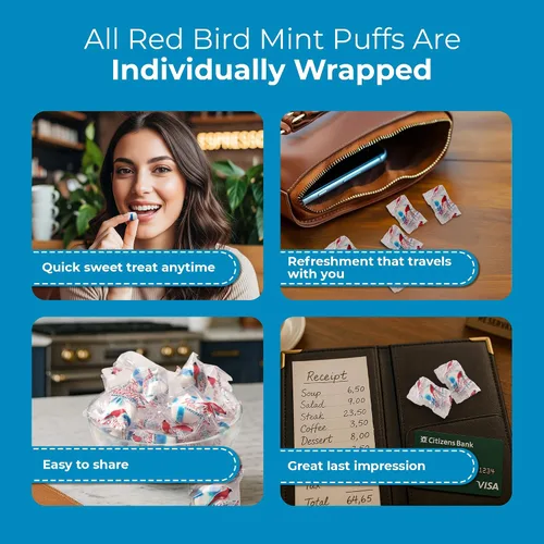 Miniatura 5 de Red Bird Caramelo de frambuesa azul, envuelto individualmente, caramelo único, tubo de 22 onzas