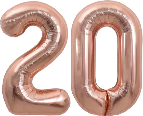 Miniatura 41 de TONIFUL 40 Inch Pastel Blue Number 8 Foil Balloons Large Mylar Foil Digital 8 Balloons for 8th Birthday, Gender Neutral Party, Baby Shower, Oro rosa