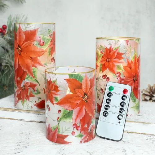 Miniatura 6 de Velas de árbol de Navidad LED sin llama con control remoto y función de temporizador, velas de cera real operadas con pilas para decoración