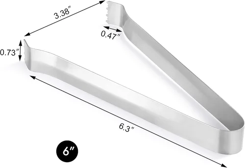 Miniatura 2 de New Star Foodservice Pinzas para pompones, acero inoxidable, 6.5 pulgadas, juego de 6, color plateado