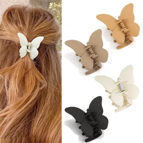 Miniatura 10 de Canitor Pinzas de mariposa para mujer, 3 piezas: pinzas para el cabello de mariposa para mujer, transparentes, perlas, cabello grueso y fino