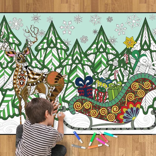 Miniatura 7 de Póster gigante para colorear – Hojas para colorear jumbo de primera calidad para niños y adultos con páginas gruesas resistentes a la suciedad, uso