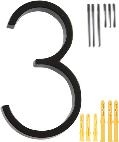 Miniatura 12 de Número de casa flotante de 5'', números de casa modernos - aleación de zinc, número de dirección de casa con exquisito proceso de dibujo - dorado