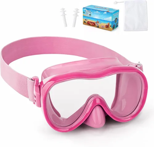 Gafas de natación para niños con cubierta para la nariz, máscara de natación antifugas con correa de tela elástica, gafas de natación con protección