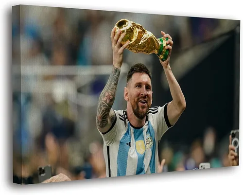 Miniatura 16 de SpiritualHands Lionel Messi - Póster en lienzo de Messi Argentina, póster de fútbol de Leo Messi para dormitorio de niños, 8 x 12 pulgadas, listo