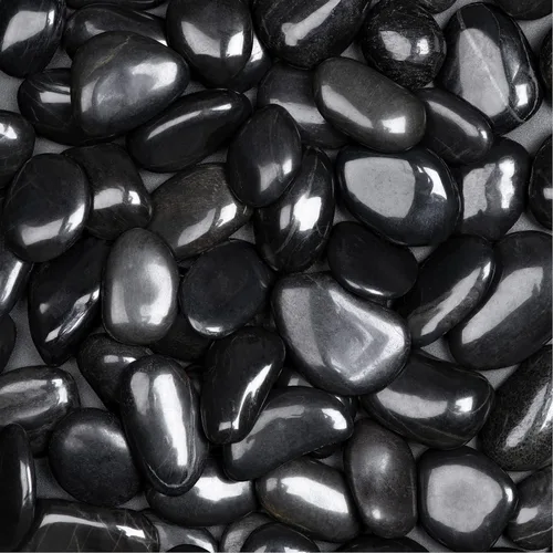 Rocas naturales de río de 5 libras, guijarros de alto pulido para plantas de jardín, piedras negras decorativas de 1-2 pulgadas, ideal para pecera,