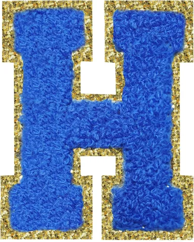 Miniatura 180 de SPRT - Parches de letras de chenilla universitaria con purpurina, parche de letras blancas para planchar con letras del alfabeto para disfraz