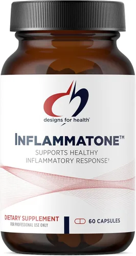 Designs for Health Inflammatone - Suplementos de cúrcuma con enzimas proteolíticas, boswellia, quercetina y resveratrol (60 cápsulas)