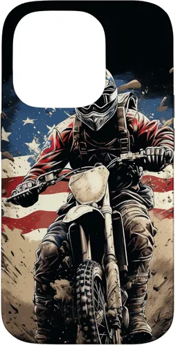 Miniatura 17 de Dirt Bike American Flag Motocross Enduro Biker 4th of July Case for iPhone 17