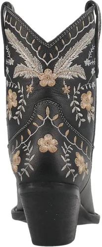 Miniatura 5 de Dingo - Botas con bordados florales de prímula para mujer, de punta triangular, tacón bajo de 1-2 pulgadas, color negro