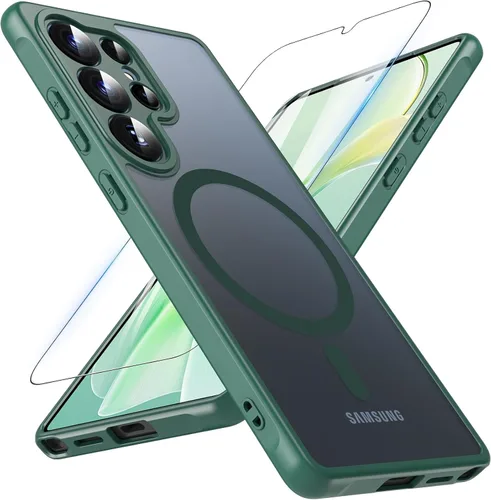 Miniatura 10 de OWKEY Funda magnética para Samsung Galaxy S23 de 6.1 pulgadas, para Magsafe con protector de pantalla, protección de grado militar, a prueba
