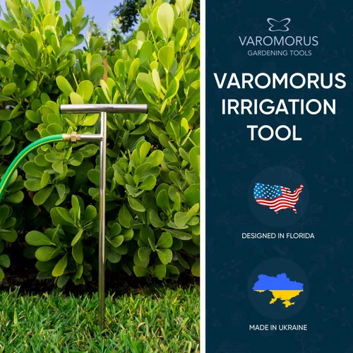 Miniatura 2 de Varomorus Alimentador de raíces profundas de acero inoxidable para riego de árboles, herramienta de riego para plantas al aire libre, sistema