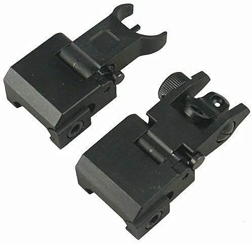 Miniatura 2 de El frente y trasero de aluminio de las miras del hierro del color del negro BUIS se levantan para Picatinny/Weaver