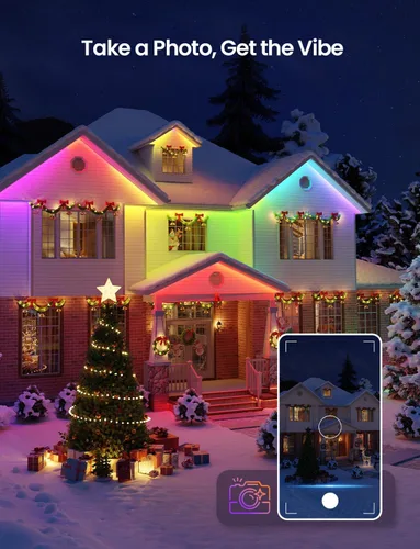 Miniatura 5 de Lepro SW1 AI - Tira de luces LED inteligentes para exteriores, tiras de luz RGBCW impermeables IP65 de 32.8 pies, 2700K-5700K blanco cálido