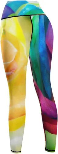 Miniatura 7 de Rainbow Rose High Waist Yoga Pants Tummy Control Stretch Leggings for Women