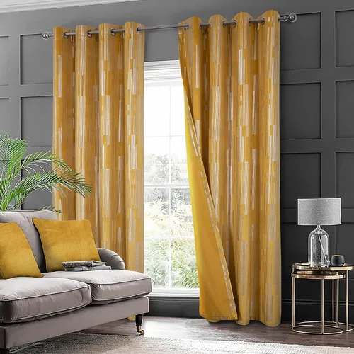 Miniatura 15 de always4u - Cortinas de terciopelo suave con estampado de lámina 84 pulgadas de largo, cortinas de chevron blanco y dorado, tratamiento de lujo