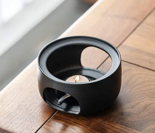 Miniatura 7 de Carrito de té de cerámica negra, recipiente de té de cerámica tradicional para té suelto