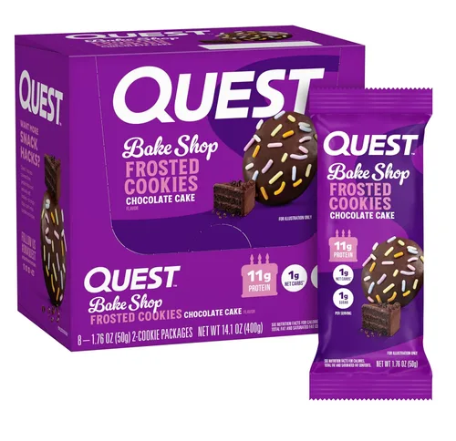 Miniatura 16 de Quest Nutrition Frosted Cookies Twin Pack, Pastel de Cumpleaños, 1g de Azúcar, 10g de Proteína, 2g de Carbohidratos Netos, Sin Gluten, 8
