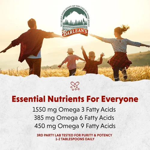Miniatura 6 de Barlean's Suplementos de Aceite de Linaza Lignan Omega 3 6 9, Cápsulas Blandas de Semilla de Lino Prensadas en Frío con 1550 mg de Ácidos Grasos