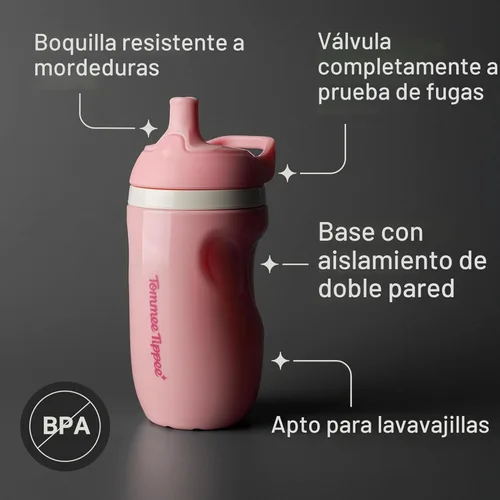 Miniatura 3 de Tommee Tippee - Botella de agua aislada con pico deportivo para niños pequeños de 9oz, vasos antiderrame para niños pequeños de 1 a 3 años, válvula