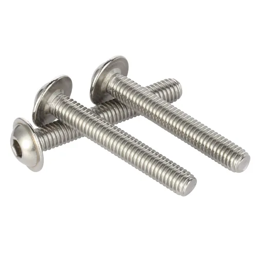Miniatura 8 de Tornillos de cabeza de botón con brida M6-0.039 x 0.394 in, acero inoxidable 18-8 (304), acabado brillante, rosca completa, unidad de enchufe Allen