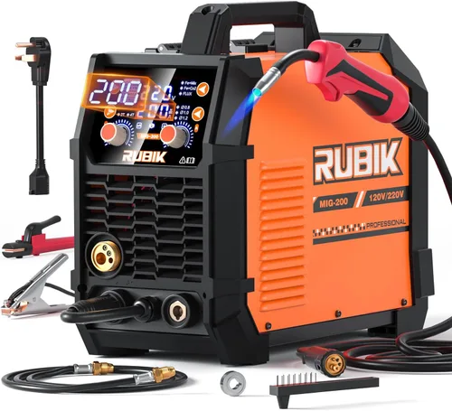 Miniatura 9 de Soldador Mig sin gas de 140A, máquina de soldadura MIG/ARC/Lift TIG de 110V FLUX, soldador Mig 3 en 1 con sinergia e inversor IGBT, soldador
