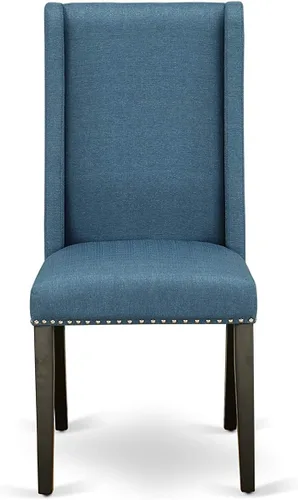 Miniatura 8 de East West Furniture DLFL3-ABK-21 - Juego de mesa de comedor de 3 piezas contiene una mesa de cocina redonda con gotas y 2 sillas de comedor Parsons