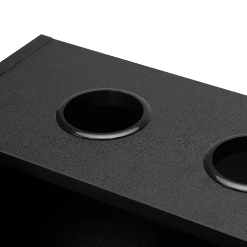 Miniatura 5 de Estación de salón rodante negra mejorada, gabinete de belleza, carrito de almacenamiento con bloqueo de spa con 2 cajones y 2 soportes para secador