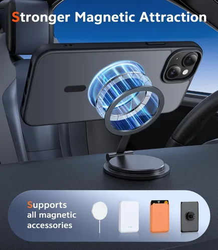Miniatura 276 de FNTCASE Funda para iPhone 13 Pro-Max: Fundas magnéticas transparentes compatibles con Magsafe Slim anti amarillamiento protección contra caídas