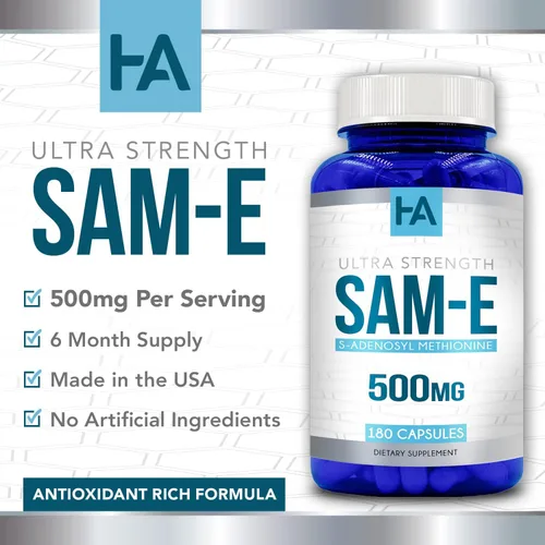 Miniatura 4 de Suplemento SAM E de alta resistencia de 500 mg S-adenosil metionina mismo suplemento para articulaciones óseas y apoyo del estado de ánimo