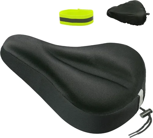 Miniatura 8 de Geronmine Funda de Asiento de Bicicleta de Gel Acolchada Cubiertas de Sillín de Bicicleta para Mujeres y Hombres, Funda de Cojín de Asiento