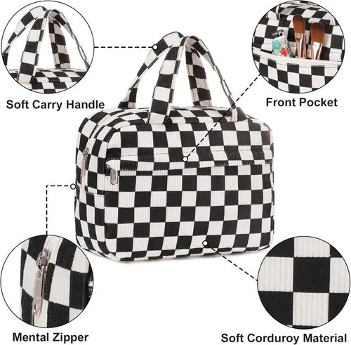 Miniatura 3 de Bolsa de maquillaje para mujer, bolsa de cosméticos grande, organizador de maquillaje, bolsas de aseo de viaje, bolsa impermeable con cremallera