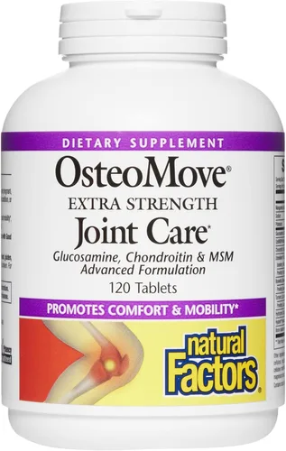 Natural Factors, OsteoMove Cuidado de las Articulaciones, Apoyo de Fuerza Extra para la Salud de las Articulaciones y los Huesos, Sin OMG, 120