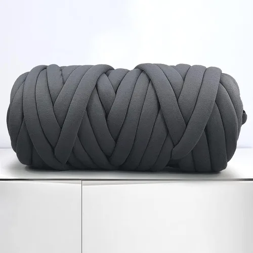 Miniatura 10 de Hilo para Tejer con el Brazo para Manta de Tiro de Nudo Trenzado Grueso DIY, Tubo Suave Extra de Algodón Lavable Hilo Gigante Voluminoso para Tejido