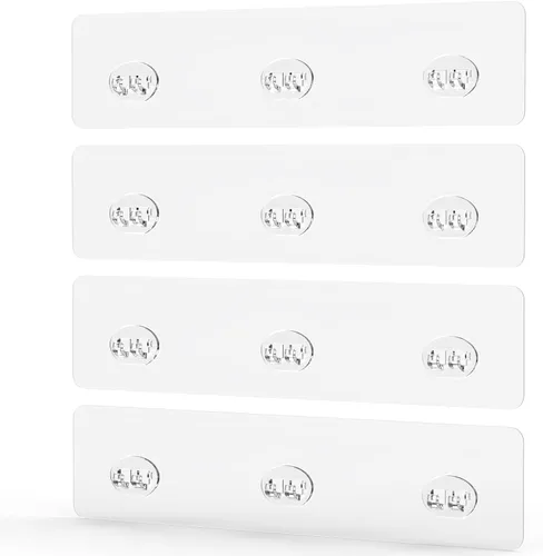 Miniatura 10 de Calcomanías adhesivas de repuesto para regadera, tiras de ventosa, gancho grande y fuerte para almacenamiento de baño, estantes transparentes