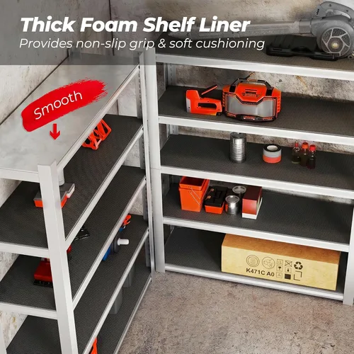 Miniatura 5 de PABUSIOR Foam Toolbox Shelf Liner: 5MM Thick Non-Slip Tool Box Liners for Drawer - Heavy Duty Cabinet Protector Mats for Kitchen Shelves Black 10" W