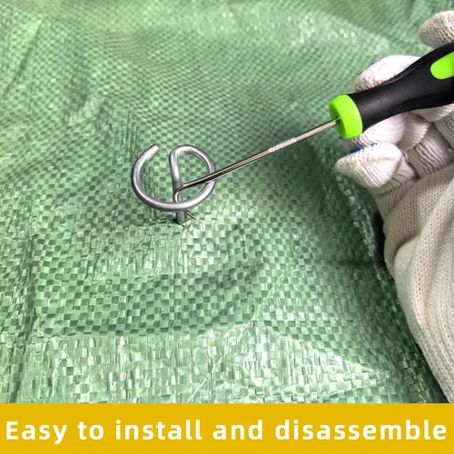 Miniatura 6 de Grapas circulares de 8 pulgadas para paisaje, 100 estacas de acero galvanizado de calibre 8 resistentes para jardinería al aire libre, barrera
