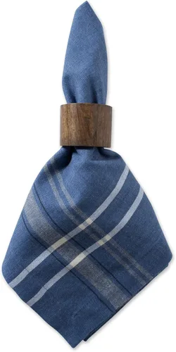 Miniatura 2 de DII - Servilletas para mesa estilo rústico, colección con rayas estilo francés, 20 x 20 pulgadas, color azul cambray, 6