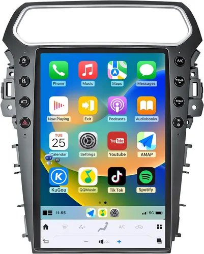 Radio de coche para Ford Explorer 2011-2019 Actualización de radio con pantalla estilo Tesla de 14.4 pulgadas Unidad principal con Carplay