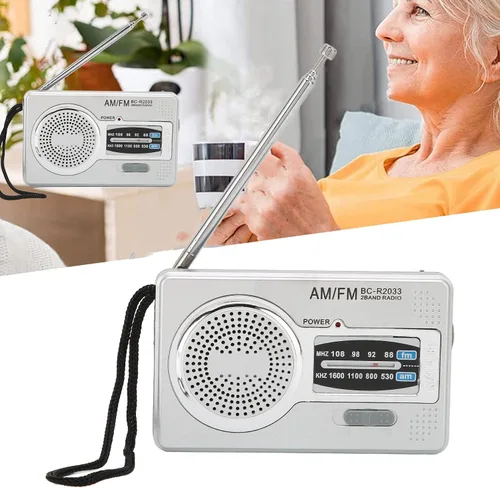 Miniatura 6 de Radio portátil, radio de bolsillo AM FM, funciona con pilas, altavoz premium, conector para auriculares, adecuado para regalos, ancianos, familia