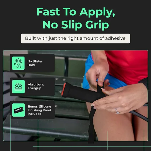Miniatura 3 de ADV MaxTac Tacky Tennis Overgrip - Paquete de 6 Empuñaduras de Tenis Antideslizantes Extremadamente Pegajosas Overgrip - Cinta de Agarre